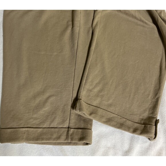White Stag Crop Pants Large 12/14 Tan Khaki Pull On Pockets Cuffed Leg Hems - Picture 6 of 6